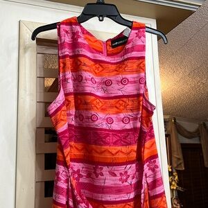 Colorful wrap around Dress size 16 no sleeves